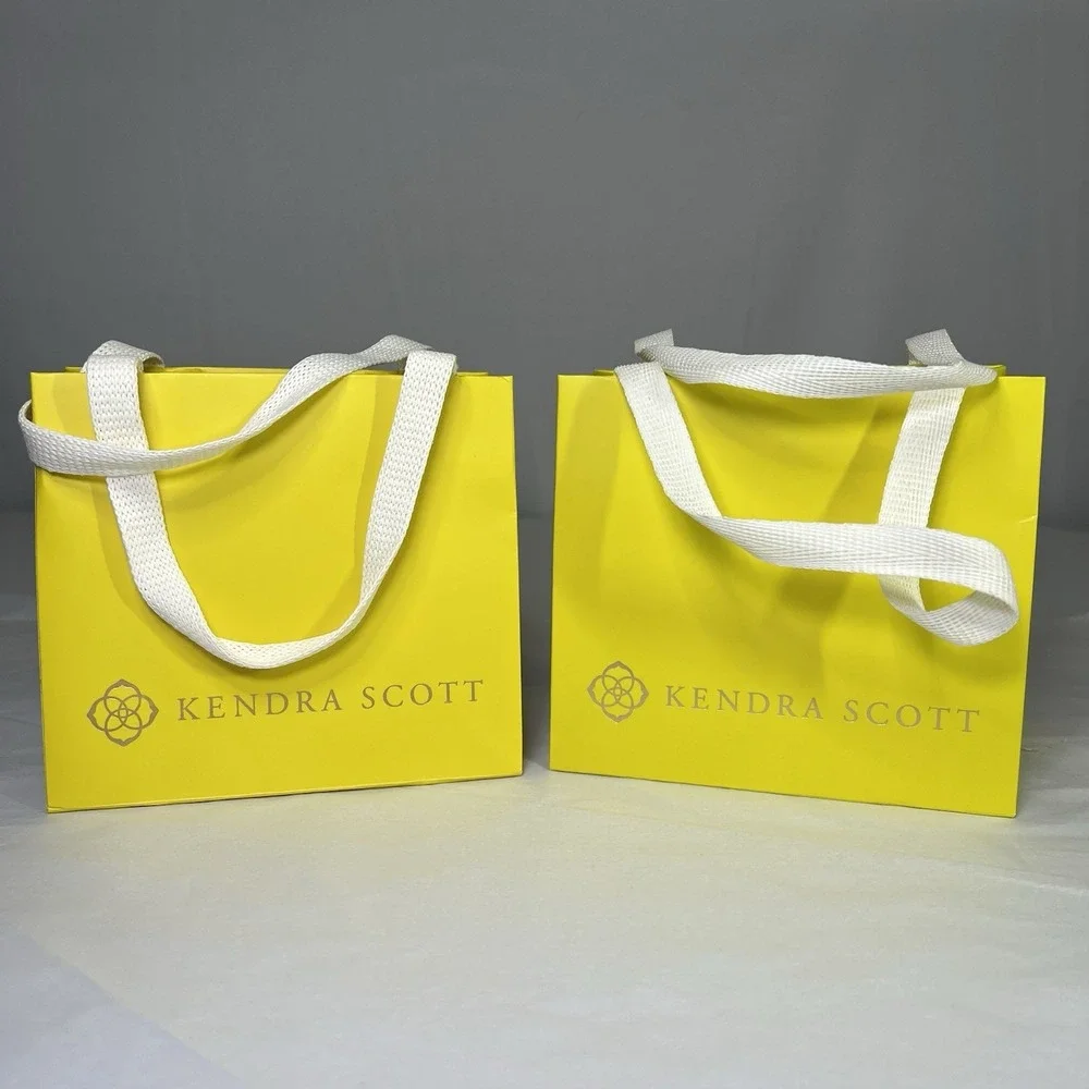 2 Small Kendra Scott‎ Shopping Gift Bag Yellow USED 6